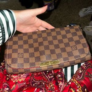 Brown Checkered Designer Clutch